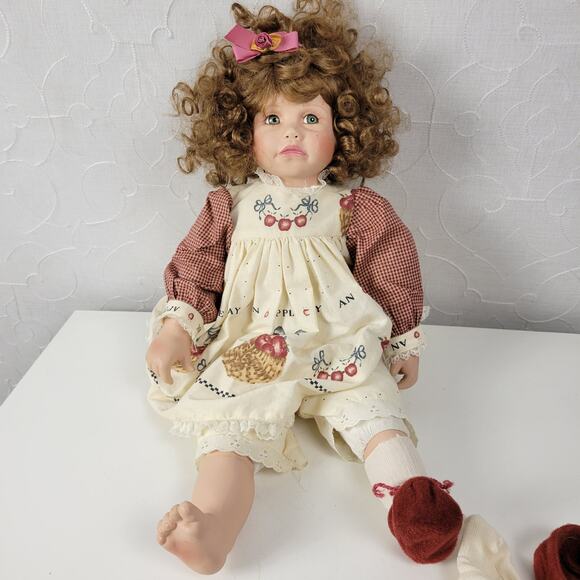 Vintage Norma Rambaud & Wendy Crawford 1991 Porcelain Doll Blue Eyes Curly Hair - Picture 11 of 16